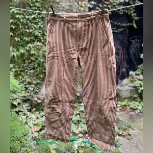 Everlane Brown Striped Wide Leg Pants